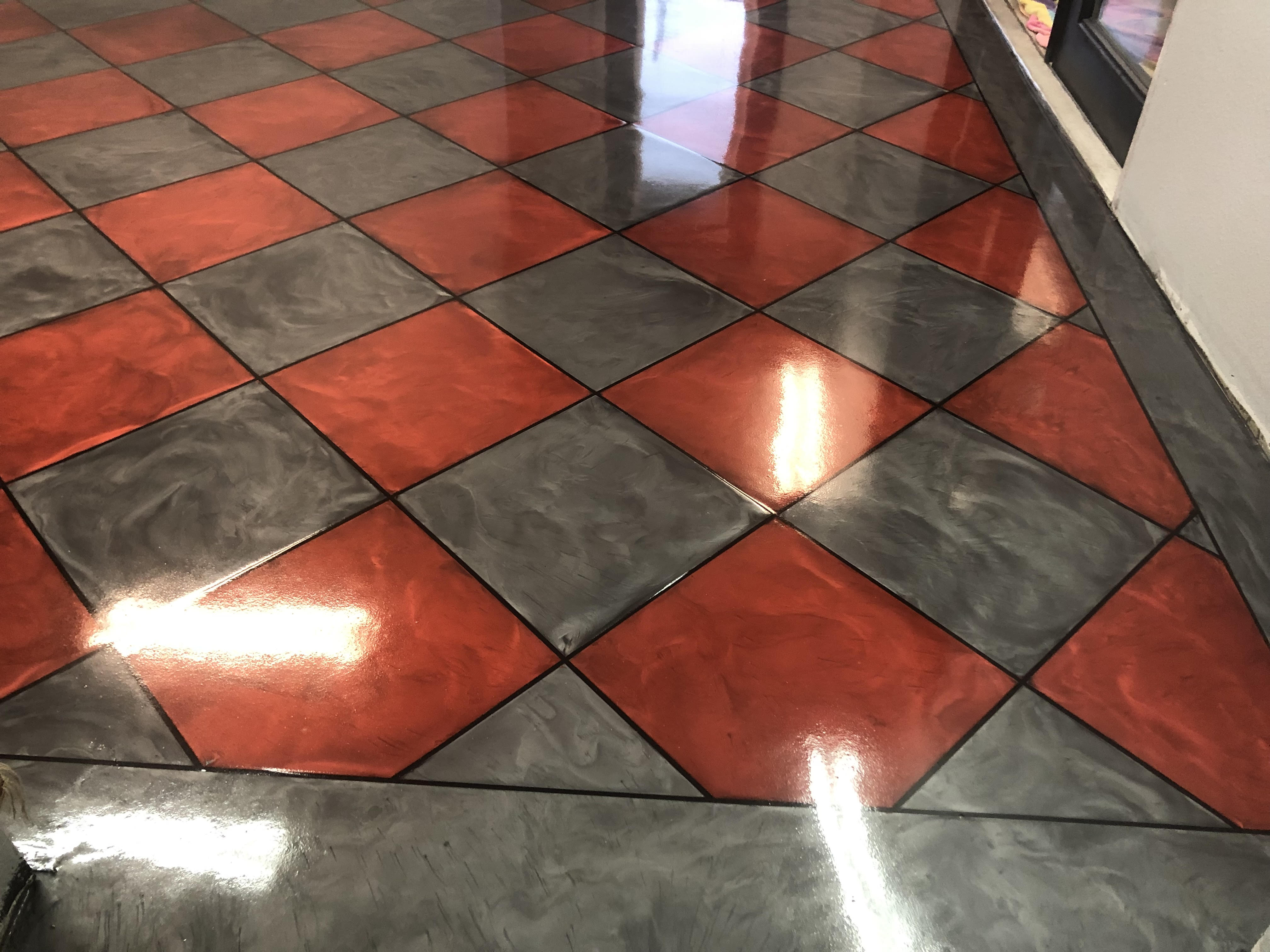 checkerboard epoxy floor